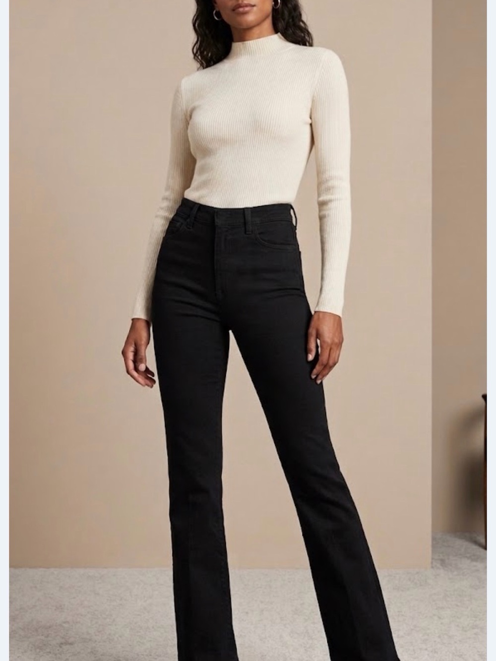 Theory High-Rise Black Flare Jeans